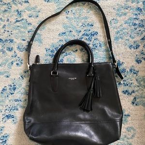 COACH Legacy Rory Satchel, Black Leather